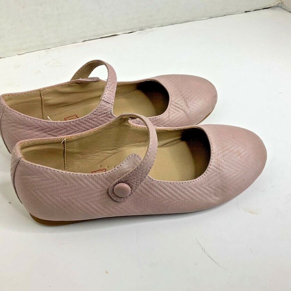 Little Legends Girls Sz 34 4 Plum Mary Jane shoes Purple Flat Snap